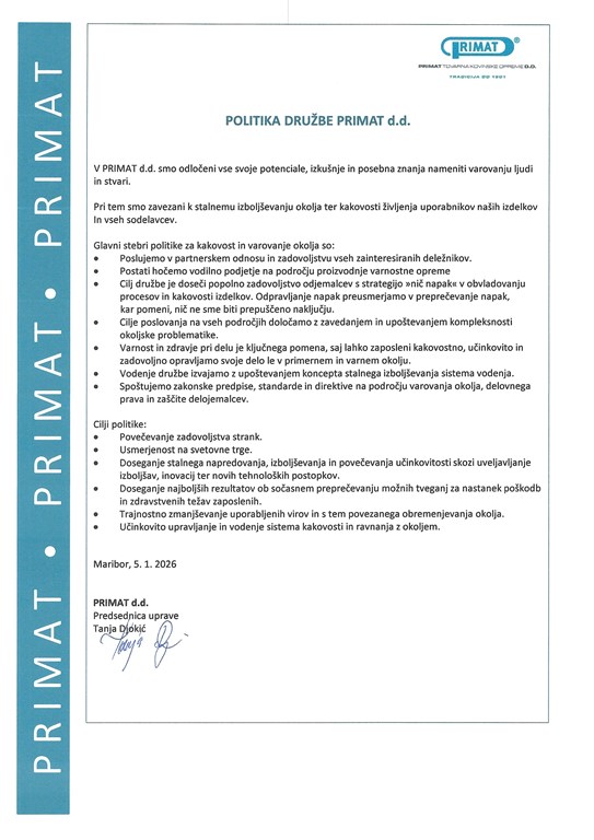 Politika družbe Primat