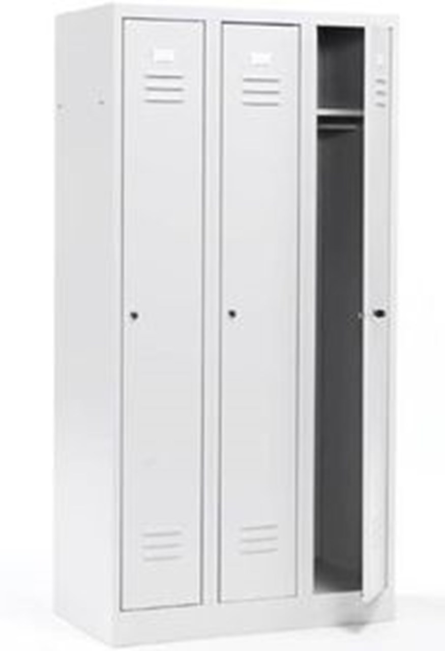 Three-piece metal locker
