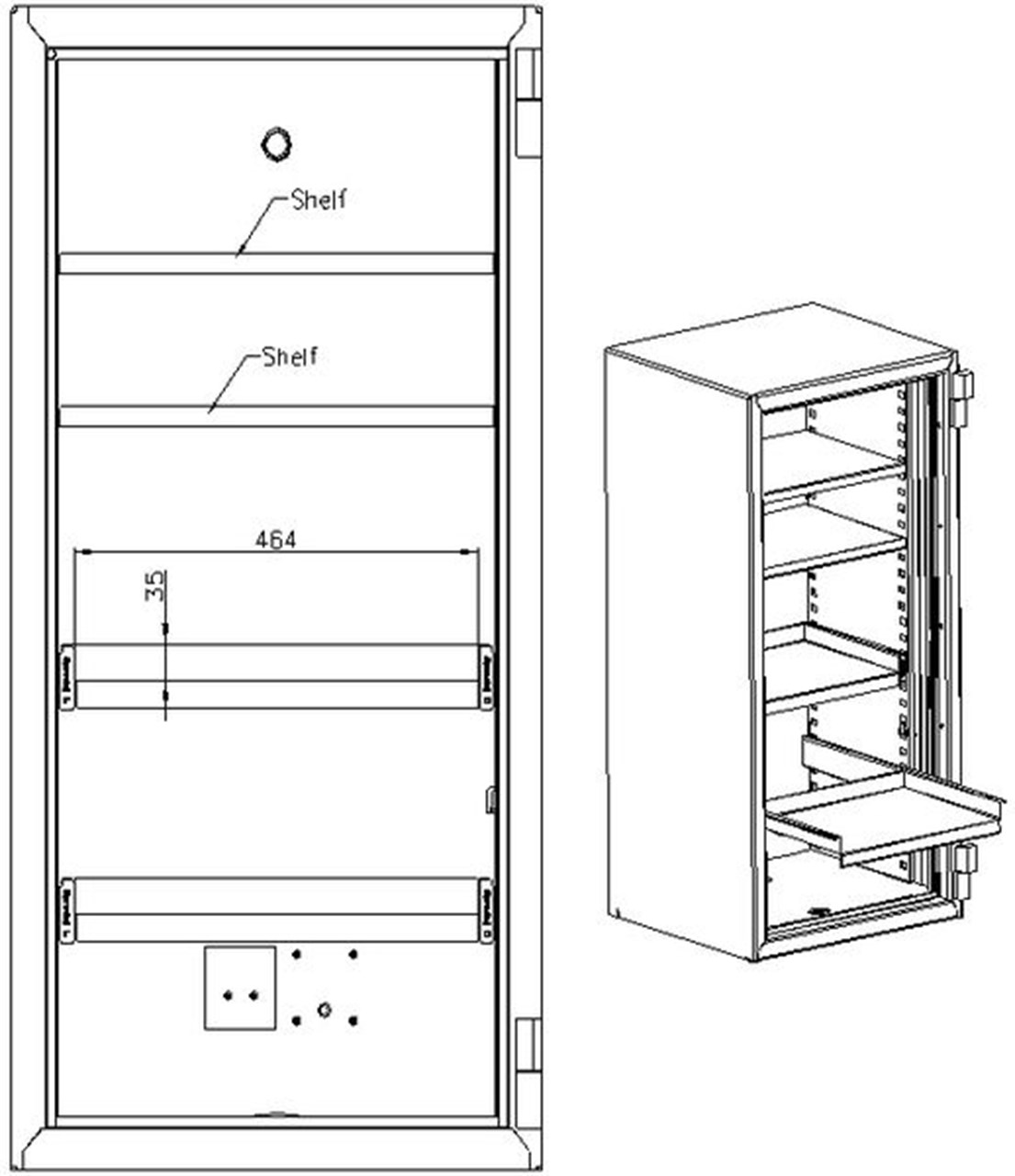 Pull-out shelves, model 3