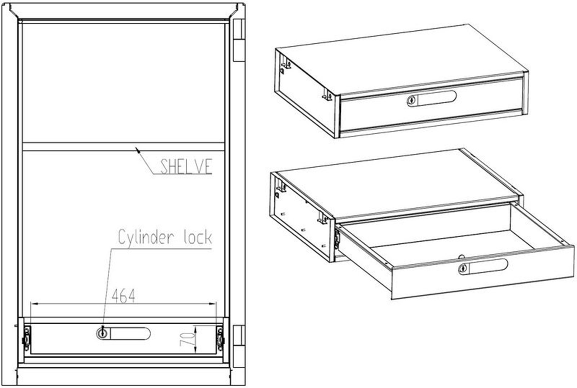 Pull-out drawers, model 1