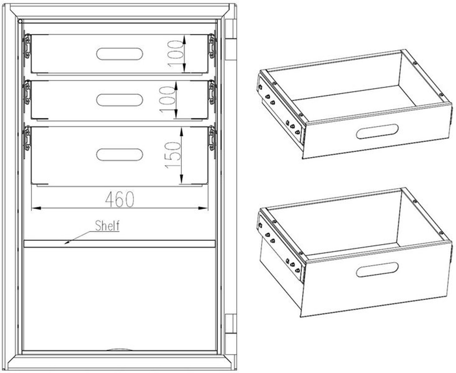 Pull-out drawers, model 2