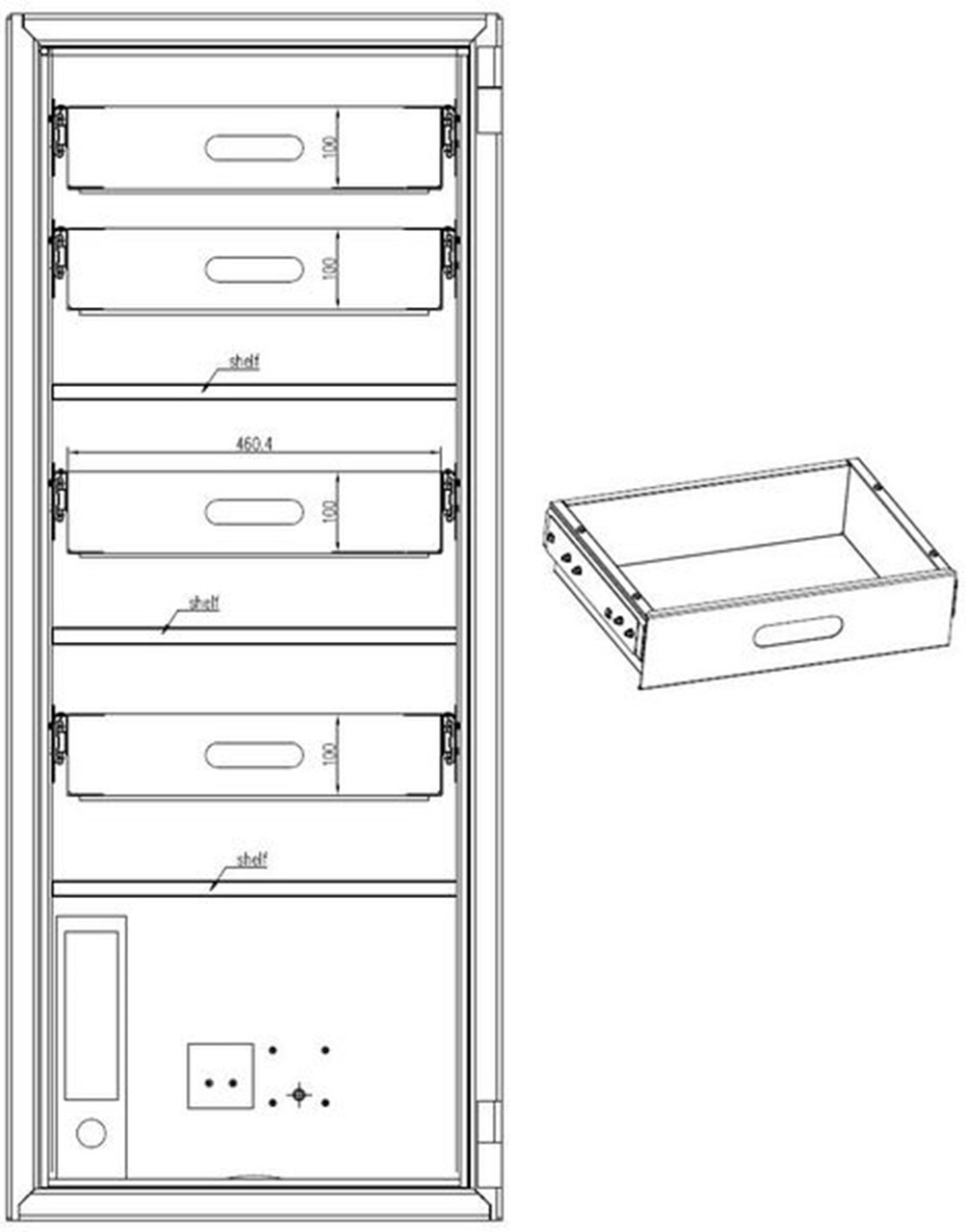 Pull-out drawers, model 3