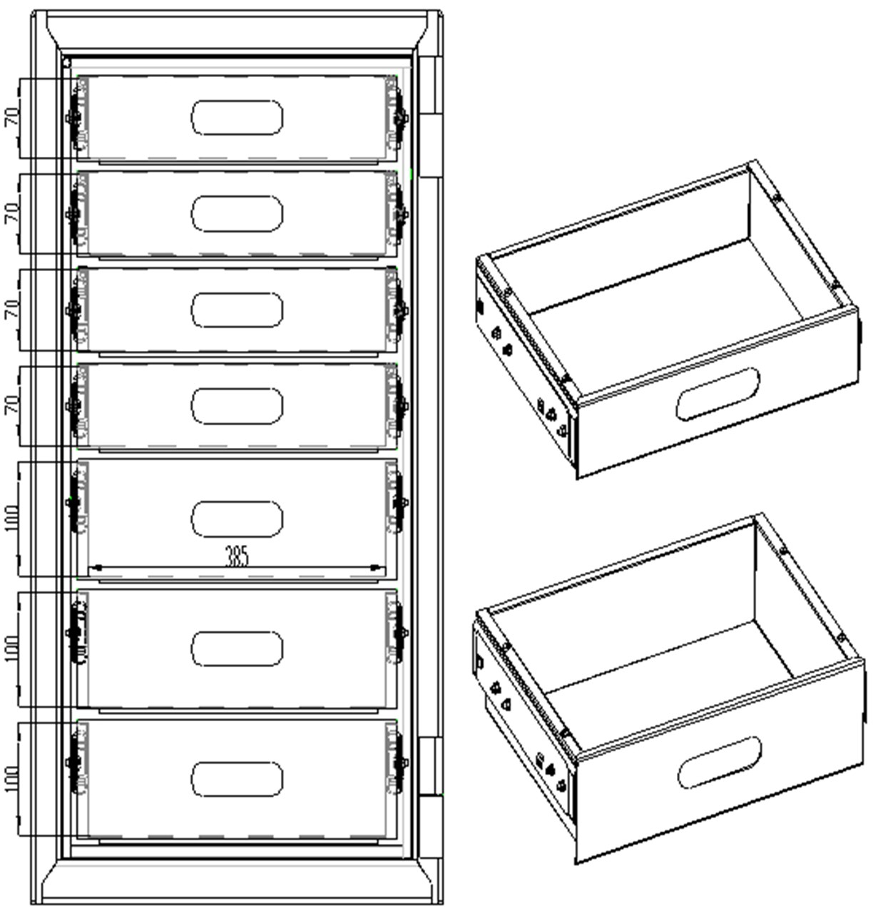 Pull-out drawers, model 16