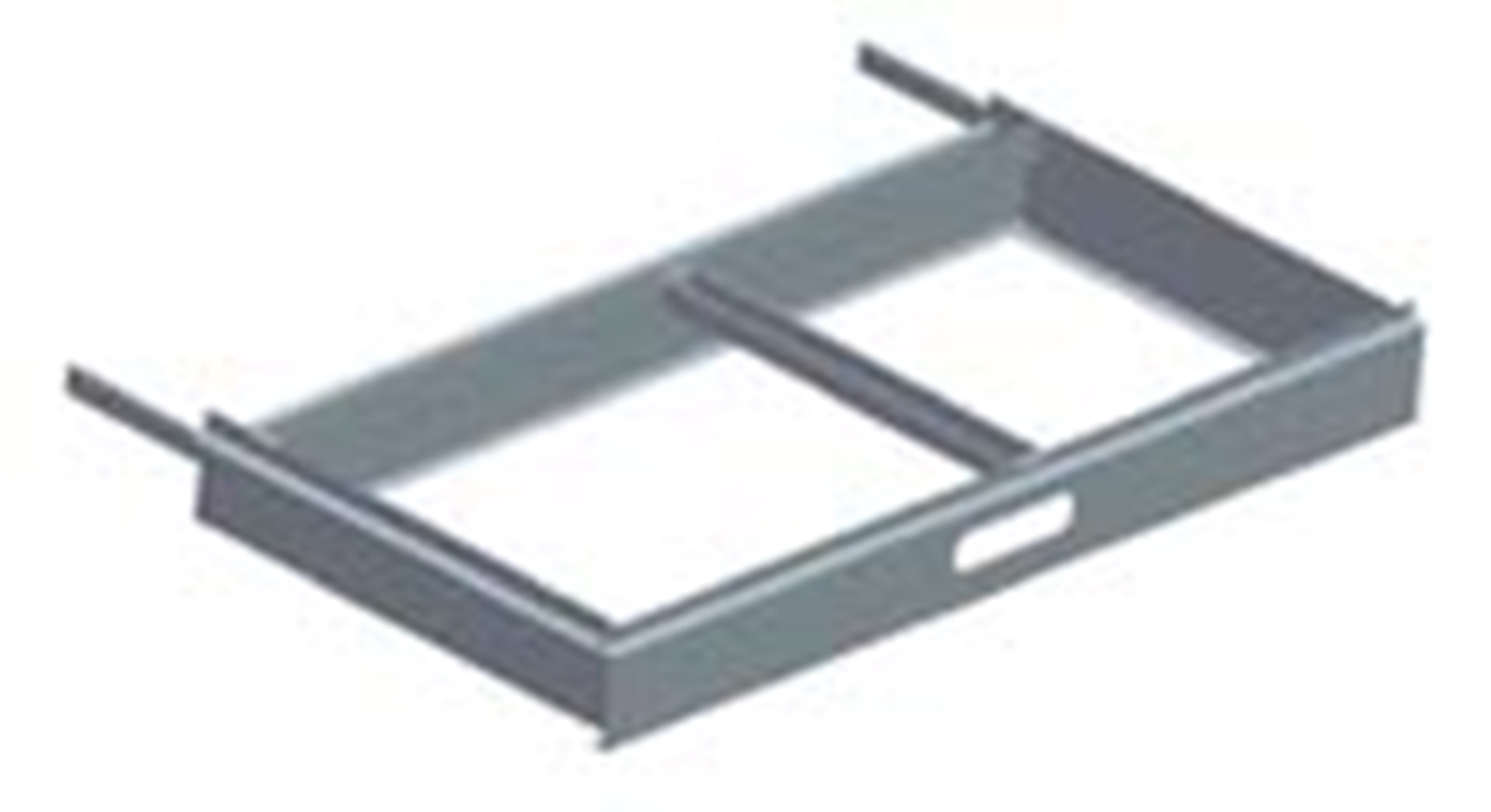 Pull-out frame with divider, suitable for hanging files. Can be mounted on different cabinet models.