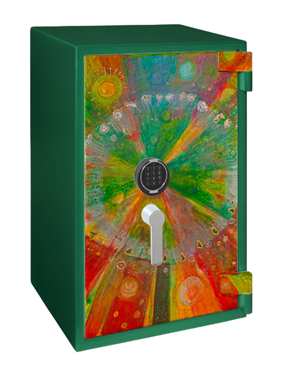 Unique paintings of safes: Colourful summer flowers