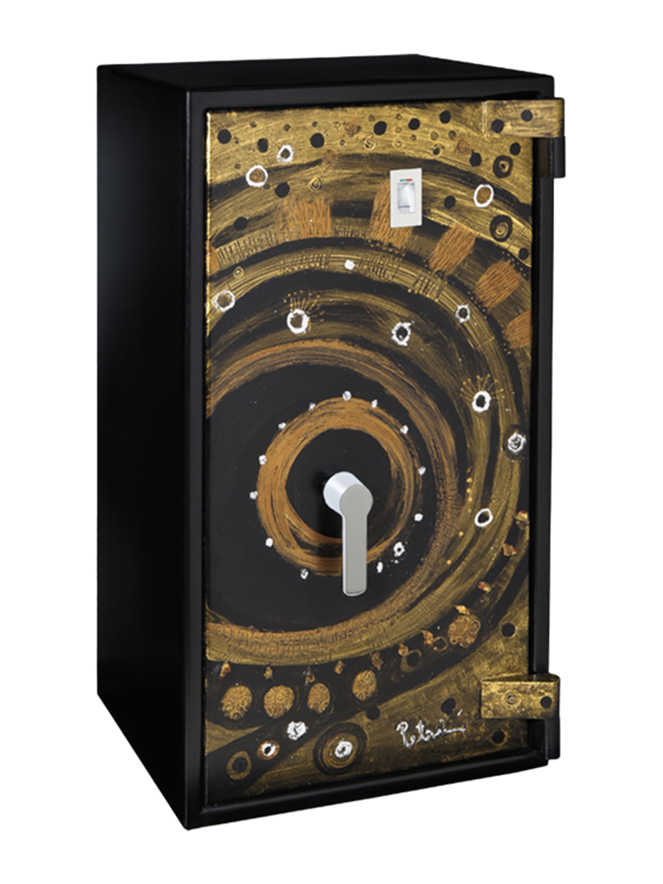 Unique paintings of safes: Elegance in gold and black