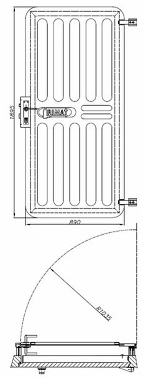 Technical drawing of the daily vault room door