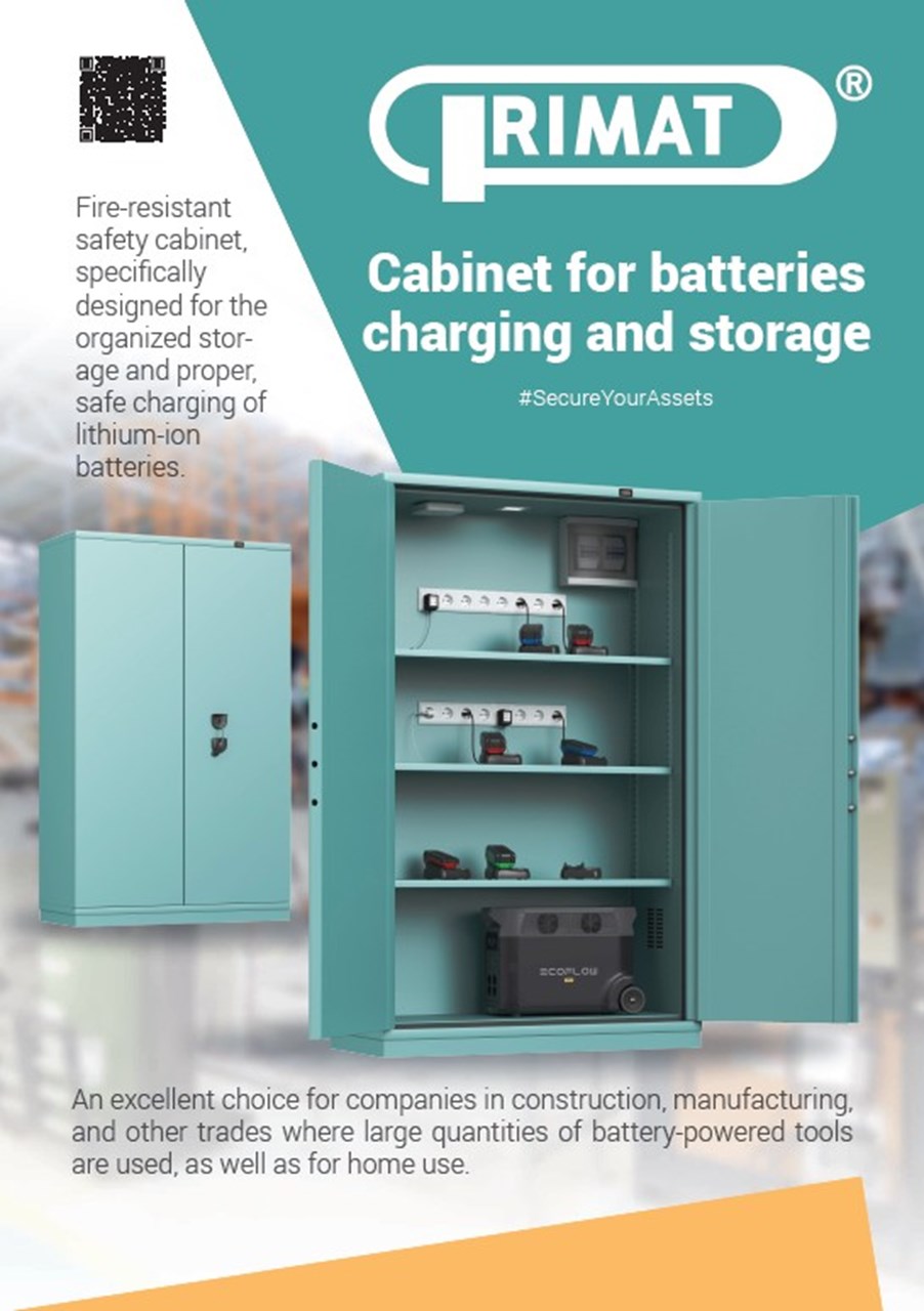 Leaflet of cabinet for batteries charging and storage (2024)